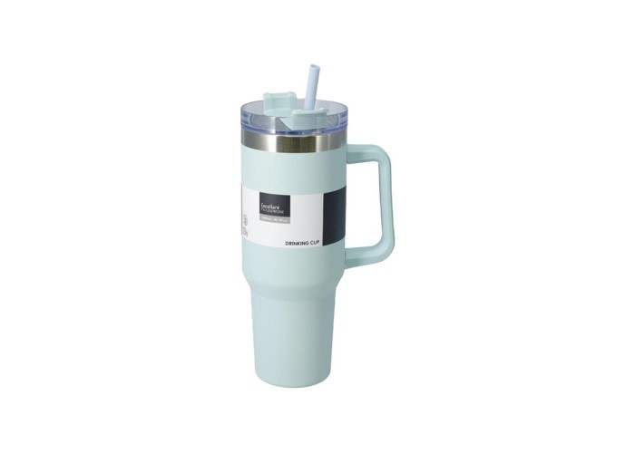 Θερμός ποτήρι 1200ml μέντα ανοξείδωτο με καλαμάκι Θερμός ποτήρι 1200ml μέντα ανοξείδωτο με καλαμάκι