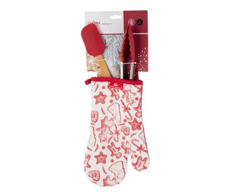 Σετ κουζινικής χρήσης 3τμχ με χριστουγεννιάτικο σχέδιο Σετ κουζινικής χρήσης 3τμχ με χριστουγεννιάτικο σχέδιο