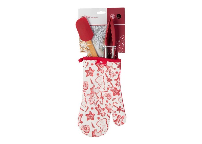 Σετ κουζινικής χρήσης 3τμχ με χριστουγεννιάτικο σχέδιο Σετ κουζινικής χρήσης 3τμχ με χριστουγεννιάτικο σχέδιο