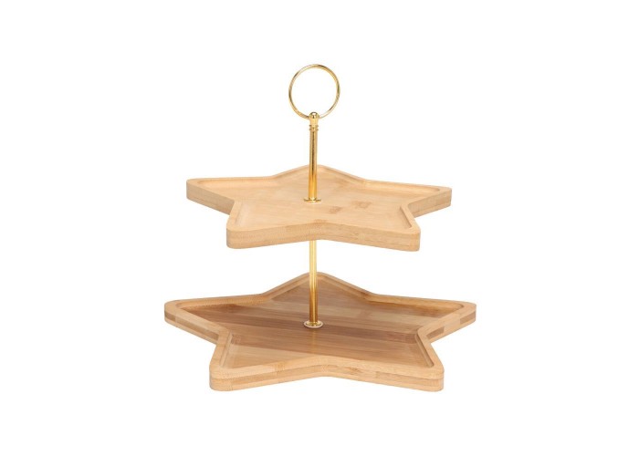 Ορντερβιέρα 2όροφη μπαμπού αστέρι 27×25εκ.