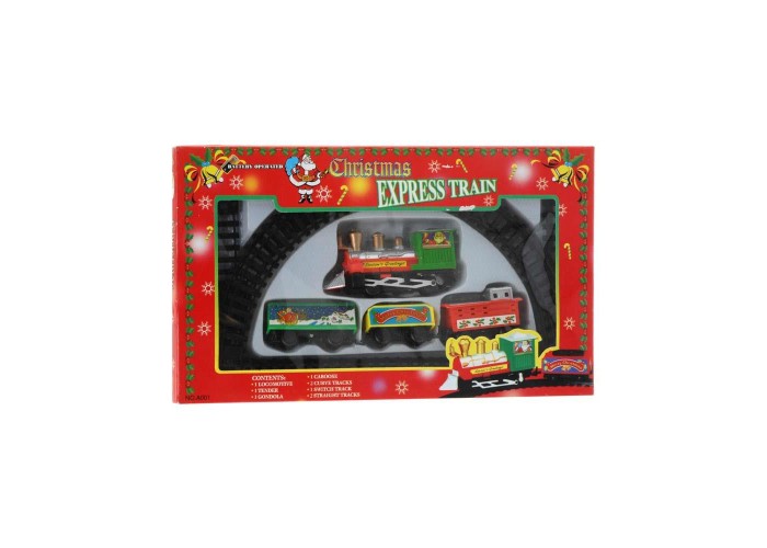 Τρενάκι χριστουγεννιάτικο με ράγες 180εκ. Τρενάκι χριστουγεννιάτικο με ράγες 180εκ.