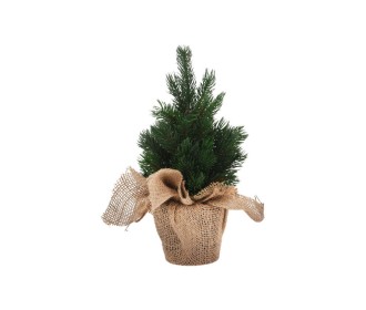 Δεντράκι μικρό χριστουγεννιάτικο με λινάτσα 30εκ. Δεντράκι μικρό χριστουγεννιάτικο με λινάτσα 30εκ.