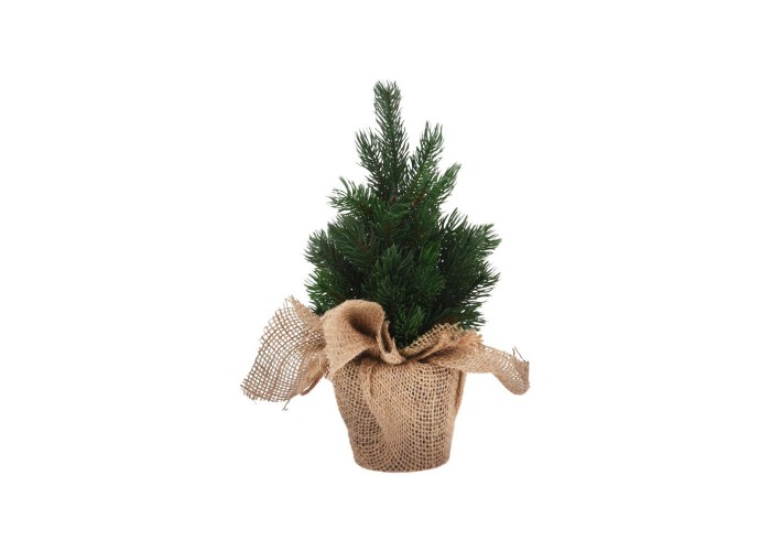 Δεντράκι μικρό χριστουγεννιάτικο με λινάτσα 30εκ. Δεντράκι μικρό χριστουγεννιάτικο με λινάτσα 30εκ.