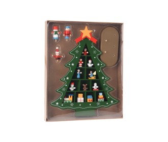 Χριστουγεννιάτικο δέντρο με κρεμαστά διακοσμητικά ξύλινο Υ30,5x23x6εκ. Χριστουγεννιάτικο δέντρο με κρεμαστά διακοσμητικά ξύλινο Υ30,5x23x6εκ.