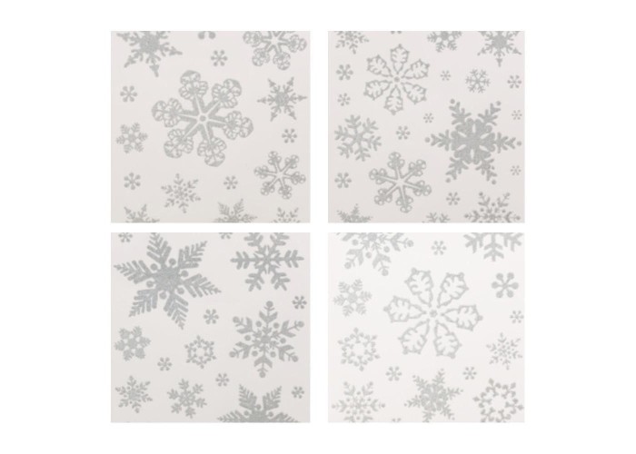 Χριστουγεννιάτικα αυτοκόλλητα παραθύρου Χιονονιφάδες ασημί 30x42εκ. Χριστουγεννιάτικα αυτοκόλλητα παραθύρου Χιονονιφάδες ασημί 30x42εκ.