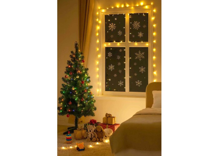 Χριστουγεννιάτικα αυτοκόλλητα παραθύρου Χιονονιφάδες χρυσά 30x42εκ. Χριστουγεννιάτικα αυτοκόλλητα παραθύρου Χιονονιφάδες χρυσά 30x42εκ.