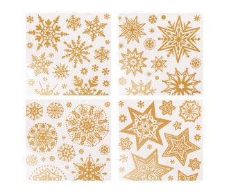Χριστουγεννιάτικα αυτοκόλλητα παραθύρου Χιονονιφάδες χρυσά 30x42εκ. Χριστουγεννιάτικα αυτοκόλλητα παραθύρου Χιονονιφάδες χρυσά 30x42εκ.