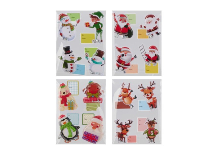 Χριστουγεννιάτικα αυτοκόλλητα 3D Holiday Friends μεγάλα Χριστουγεννιάτικα αυτοκόλλητα 3D Holiday Friends μεγάλα