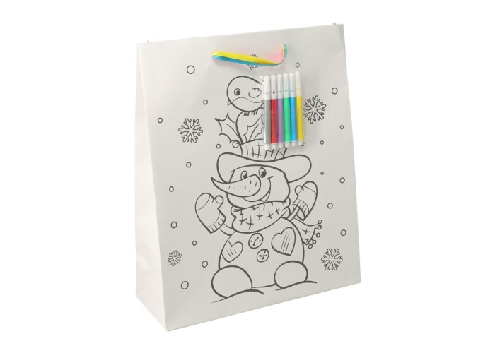 Τσάντα χριστουγεννιάτικη για ζωγραφική με 6 μαρκαδόρους Χιονάνθρωπος Υ23×18×10εκ. Τσάντα χριστουγεννιάτικη για ζωγραφική με 6 μαρκαδόρους Χιονάνθρωπος Υ23×18×10εκ.