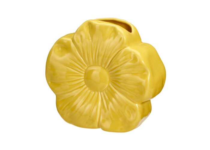 Βάζο λουλούδι πορσελάνινο κίτρινο 22×7,5×19,2εκ.