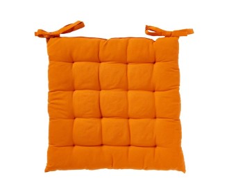 Μαξιλάρι καρέκλας τετράγωνο με δεσίματα πορτοκαλί 40×40εκ. Μαξιλάρι καρέκλας τετράγωνο με δεσίματα πορτοκαλί 40×40εκ.