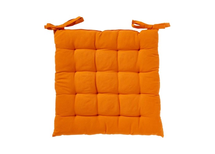 Μαξιλάρι καρέκλας τετράγωνο με δεσίματα πορτοκαλί 40×40εκ.