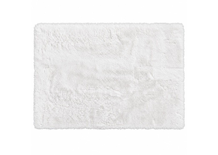 Χαλί γούνινο polyester λευκό 90x60εκ.