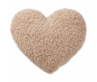 Μαξιλάρι καρδιά teddy μπεζ 35x33εκ.