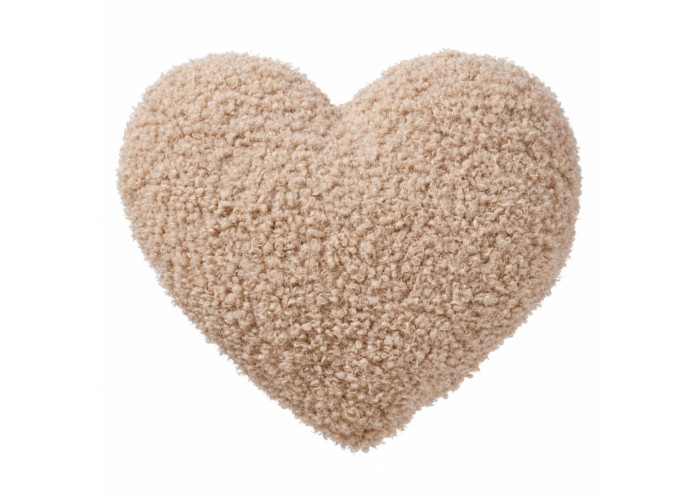 Μαξιλάρι καρδιά teddy μπεζ 35x33εκ.