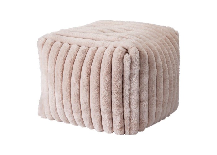 Σκαμπό γούνινο taupe 38x38xΥ28εκ.