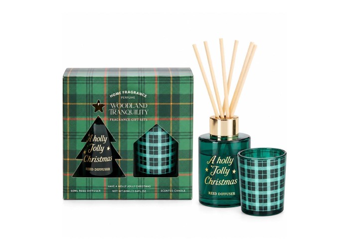Σετ αρωματικό χώρου diffuser Woodland Tranquility 80ml. με κηροπήγιο Σετ αρωματικό χώρου diffuser Woodland Tranquility 80ml. με κηροπήγιο
