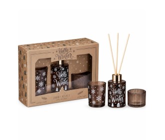 Σετ αρωματικό χώρου diffuser Sugar Pine 60ml. με κηροπήγιο