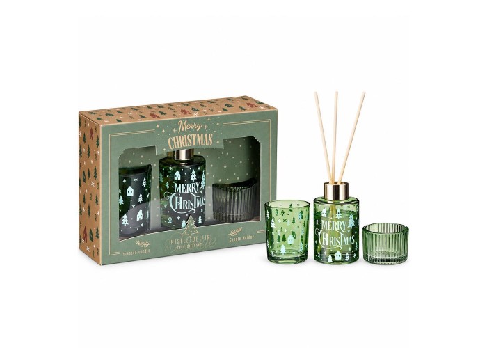 Σετ αρωματικό χώρου diffuser Mistletoe Fir 60ml. με κηροπήγιο Σετ αρωματικό χώρου diffuser Mistletoe Fir 60ml. με κηροπήγιο