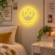 Φωτιζόμενο διακοσμητικό LED Neon Smiley κίτρινο 25x25εκ.