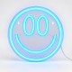Φωτιζόμενο διακοσμητικό LED Neon Smiley μπλε 25x25εκ.
