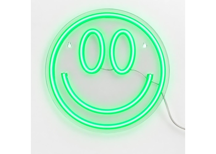 Φωτιζόμενο διακοσμητικό LED Neon Smiley πράσινο 25x25εκ. Φωτιζόμενο διακοσμητικό LED Neon Smiley πράσινο 25x25εκ.