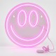 Φωτιζόμενο διακοσμητικό LED Neon Smiley ροζ 25x25εκ.