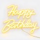 Φωτιζόμενη επιγραφή LED Neon Happy Birthday θερμό λευκό 42x28εκ.