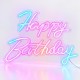 Φωτιζόμενη επιγραφή LED Neon Happy Birthday πολύχρωμο 42x28εκ.