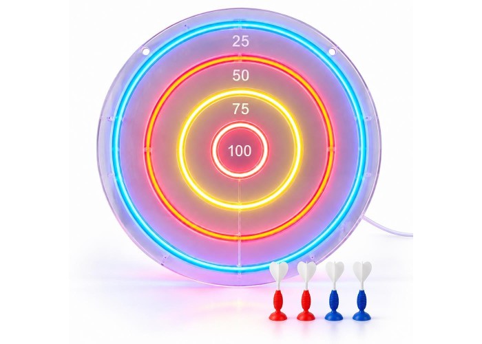 Φωτιζόμενος στόχος LED Neon πολύχρωμος 45x45εκ.