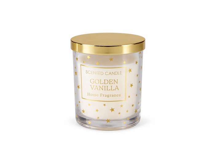 Αρωματικό κερί σε γυάλινο δοχείο Golden Vanilla Υ10xØ8,5εκ.