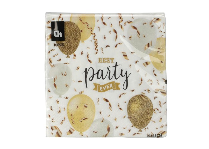 Χαρτοπετσέτες Party 33x33εκ. 16 τεμ. Χαρτοπετσέτες Party 33x33εκ. 16 τεμ.