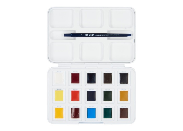 Talens van gogh ακουαρέλα12+3 χρώματα pocket box Talens van gogh ακουαρέλα12+3 χρώματα pocket box
