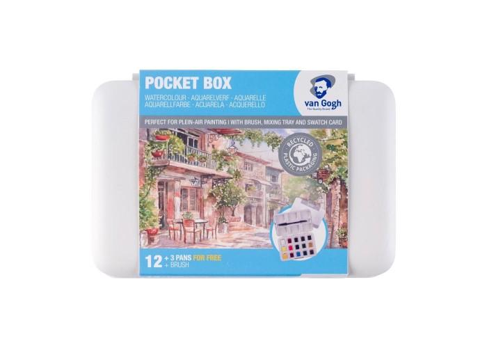 Talens van gogh ακουαρέλα12+3 χρώματα pocket box Talens van gogh ακουαρέλα12+3 χρώματα pocket box
