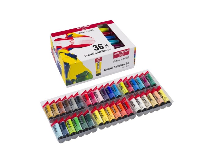 Talens Amsterdam Standard Series σετ 36 ακρυλικών χρωμάτων, 20 ml/χρώμα