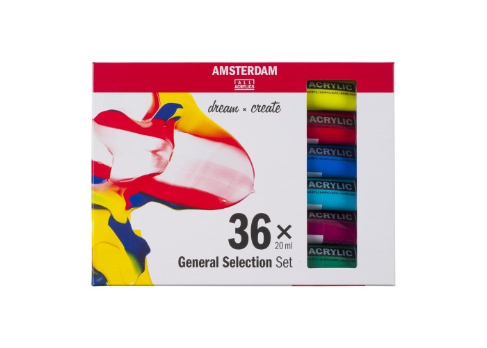 Talens Amsterdam Standard Series σετ 36 ακρυλικών χρωμάτων, 20 ml/χρώμα