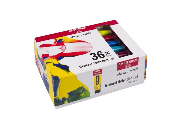 Talens Amsterdam Standard Series σετ 36 ακρυλικών χρωμάτων, 20 ml/χρώμα