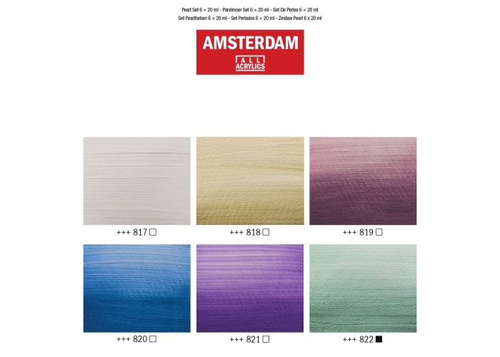 Talens Amsterdam Pearl σετ 6 ακρυλικών χρωμάτων, 20 ml/χρώμα