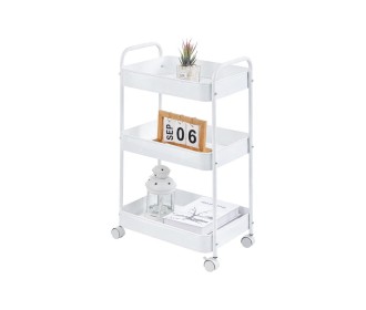 Τρόλεϊ- καλάθι Υ70.5x43x30εκ. μεταλλικό με 3 θήκες αποθήκευσης λευκό Τρόλεϊ- καλάθι Υ70.5x43x30εκ. μεταλλικό με 3 θήκες αποθήκευσης λευκό