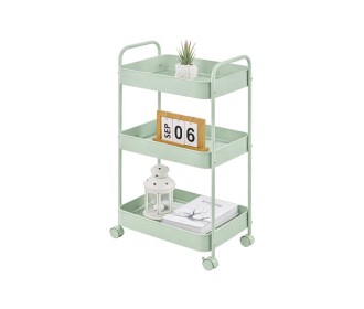 Τρόλεϊ- καλάθι Υ70.5x43x30εκ. μεταλλικό με 3 θήκες αποθήκευσης πράσινο Τρόλεϊ- καλάθι Υ70.5x43x30εκ. μεταλλικό με 3 θήκες αποθήκευσης πράσινο