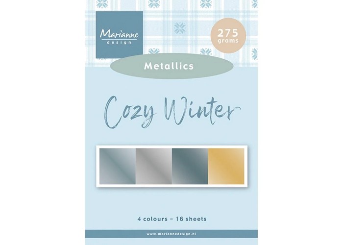 Marianne Design • Cardstock Cozy Winter Metallics 4 χρώμματα 16φύλλα 21 x 14,8 cm 275γρ Marianne Design • Cardstock Cozy Winter Metallics 4 χρώμματα 16φύλλα 21 x 14,8 cm 275γρ