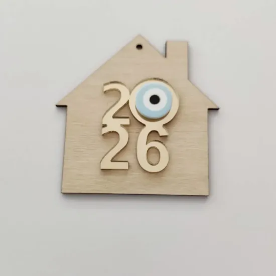 Σπιτάκι Ξύλινο Plexiglass 9cm 2026 #4 Σπιτάκι Ξύλινο Plexiglass 9cm 2026 #4