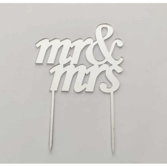 Cake topper Plexiglass mr&mrs  15cm