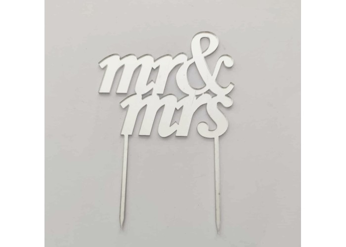 Cake topper Plexiglass mr&mrs  15cm