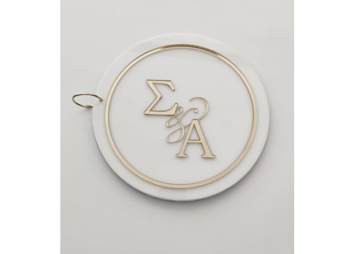 Plexiglass Βιβλίο Ευχών Κύκλος με μονογράμματα 27cm 15φύλλα ( 30 σελίδες)