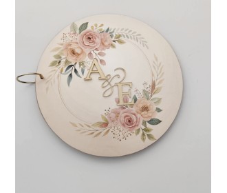 Βιβλίο Ευχών ξύλινο με έγχρωμη εκτύπωση και plexiglass μονογράμματα 27cm με 15φύλλα ( 30 Σελίδες)  #3 Βιβλίο Ευχών ξύλινο με έγχρωμη εκτύπωση και plexiglass μονογράμματα 27cm με 15φύλλα ( 30 Σελίδες)  #3