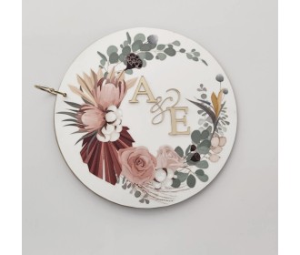 Βιβλίο Ευχών ξύλινο με έγχρωμη εκτύπωση και plexiglass μονογράμματα 27cm με 15φύλλα ( 30 Σελίδες)  #4 Βιβλίο Ευχών ξύλινο με έγχρωμη εκτύπωση και plexiglass μονογράμματα 27cm με 15φύλλα ( 30 Σελίδες)  #4