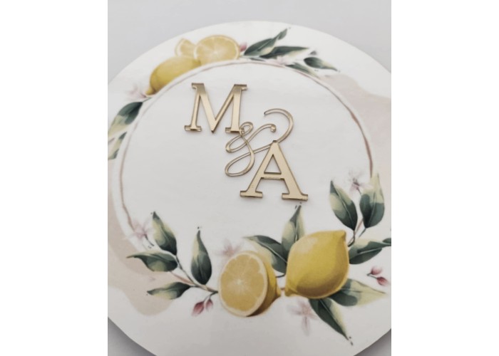 Βιβλίο Ευχών ξύλινο με έγχρωμη εκτύπωση και plexiglass μονογράμματα 27cm με 15φύλλα ( 30 Σελίδες) 