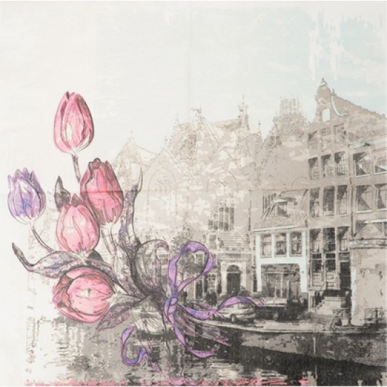 Χαρτοπετσέτα decoupage 33x33cm τουλίπες Χαρτοπετσέτα decoupage 33x33cm τουλίπες