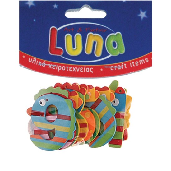 Ξύλινοι αριθμοί-ζωάκια 10τεμ Luna